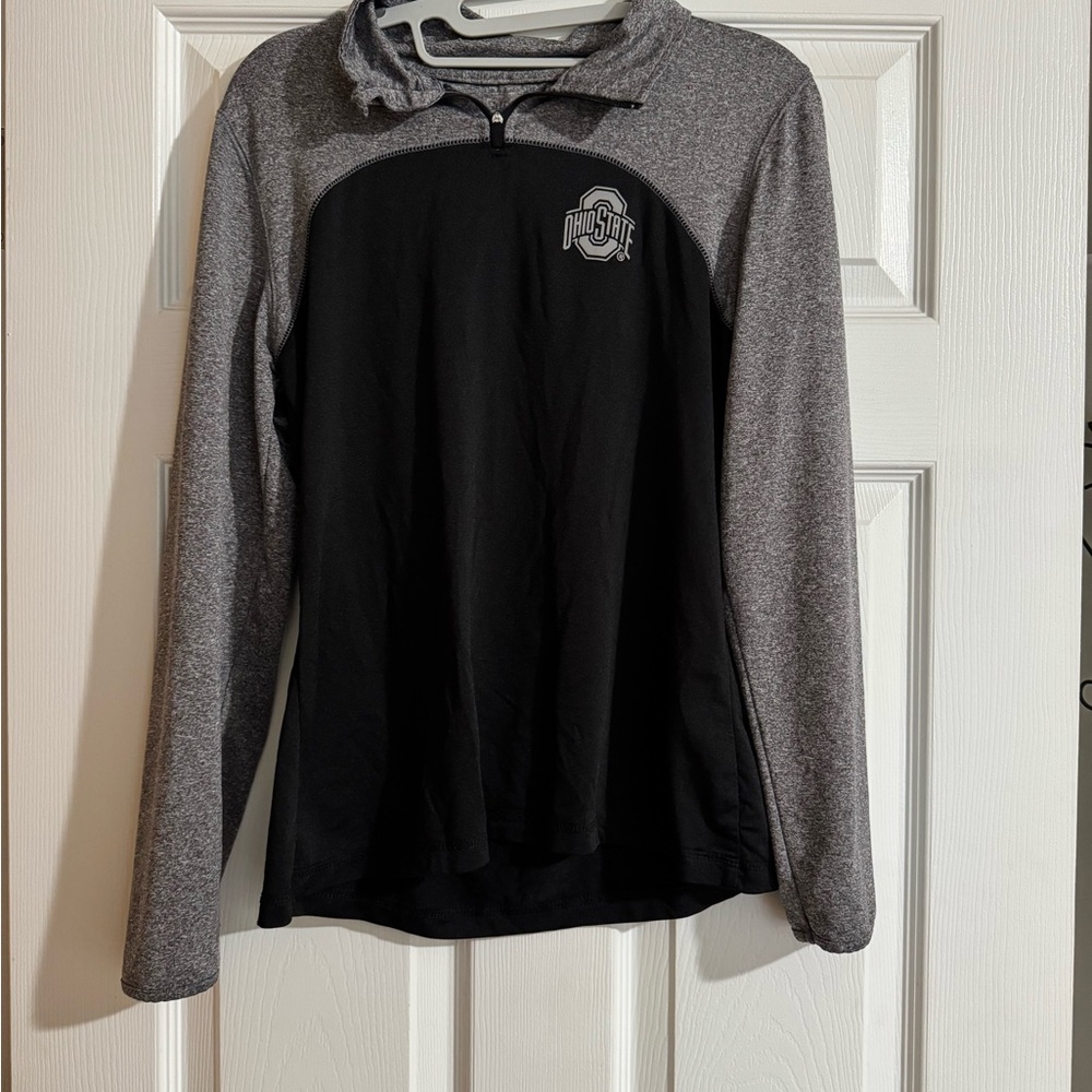 Ohio State Black and Gray Quarter-Zip Pullover